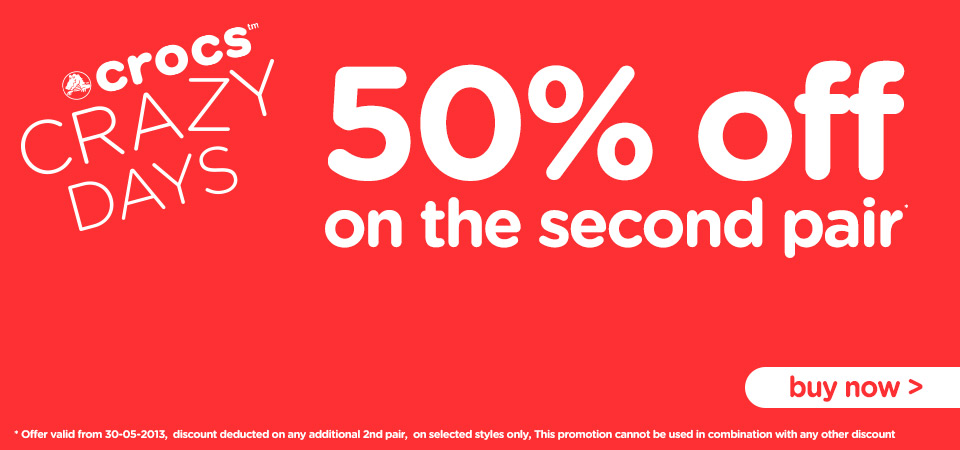 50% off second pair 